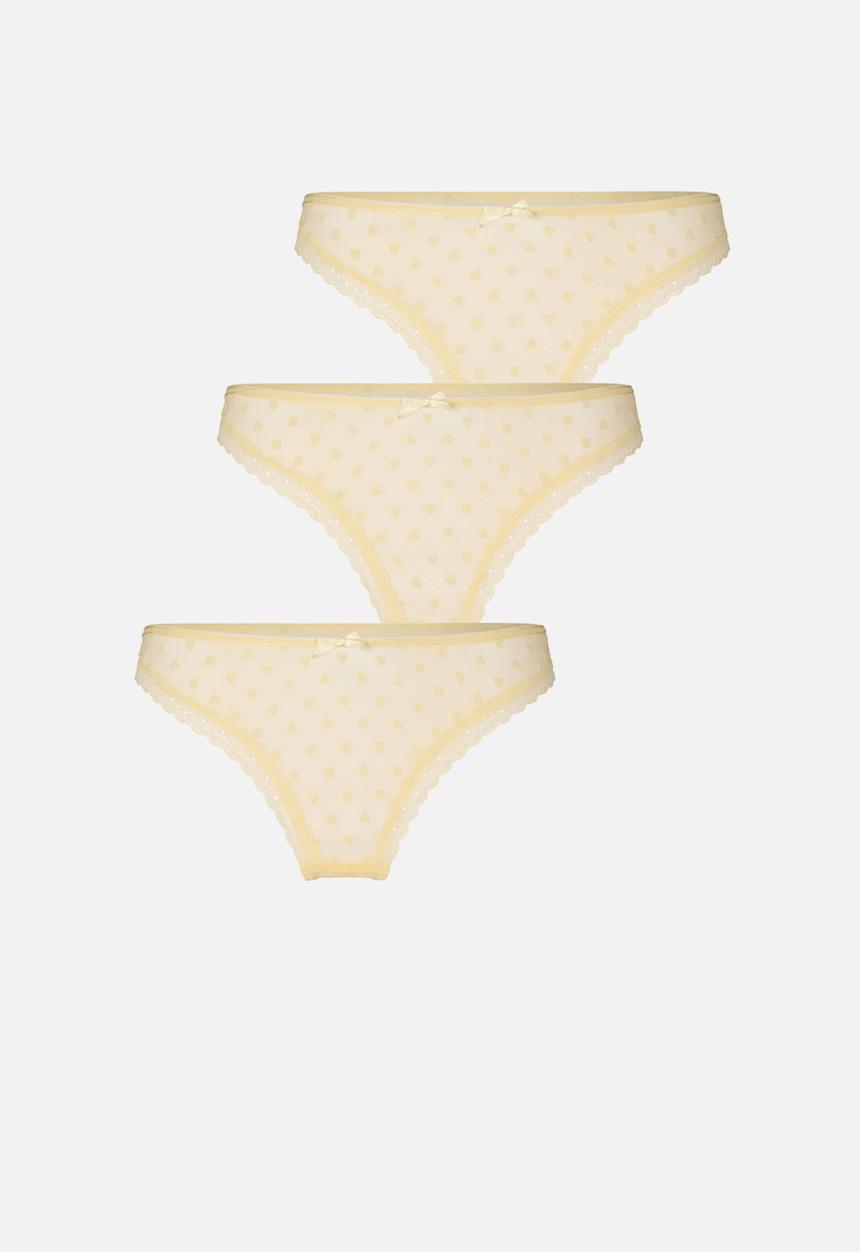 Hunkemoller - 3 Pack phoebe string - anise flower