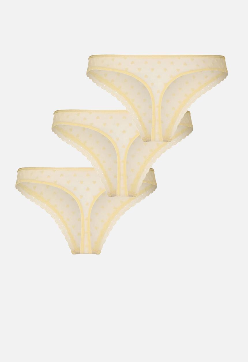 Hunkemoller - 3 Pack phoebe string - anise flower