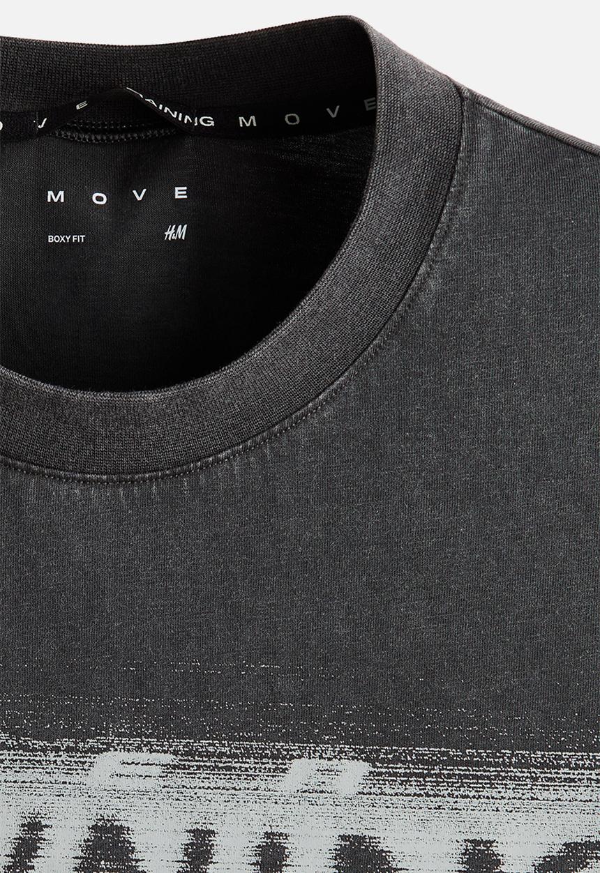 H&M - Boxy-style sports t-shirt with drymove? - dark grey