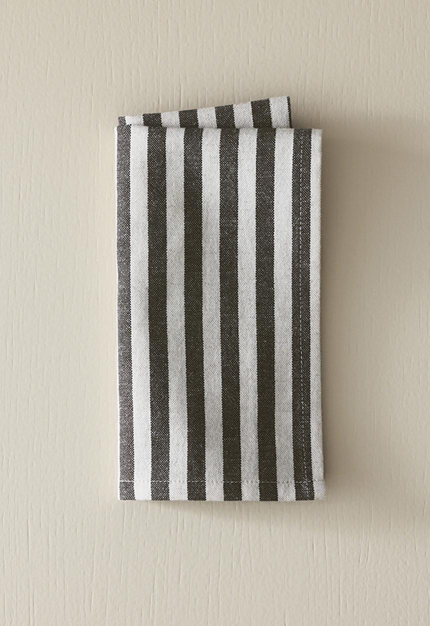 H&M - 4-Pack cotton napkins - dark brown/striped