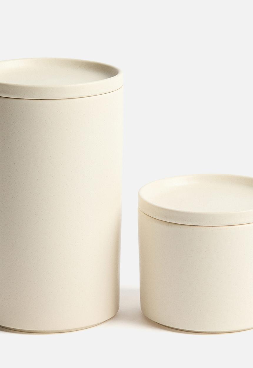H&M - Small reactive-glaze jar - light beige