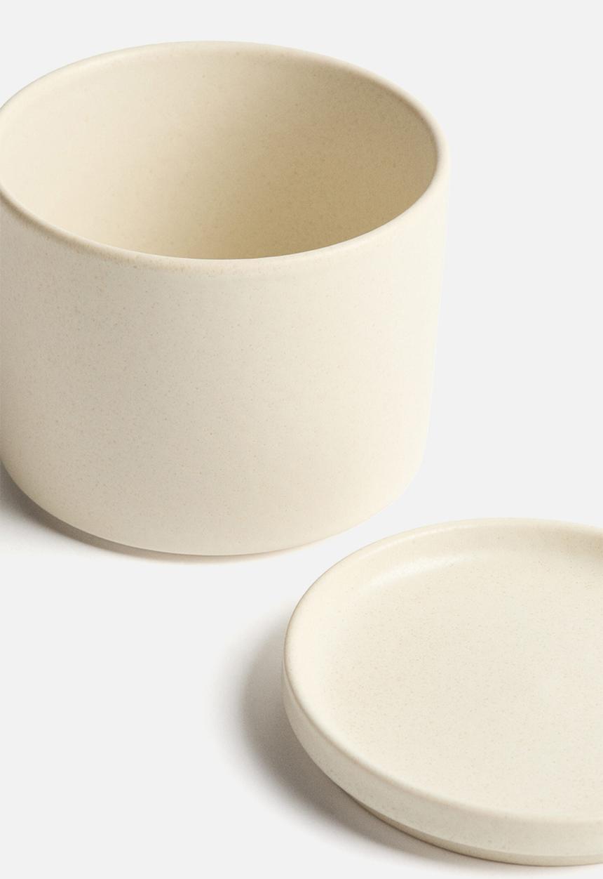 H&M - Small reactive-glaze jar - light beige
