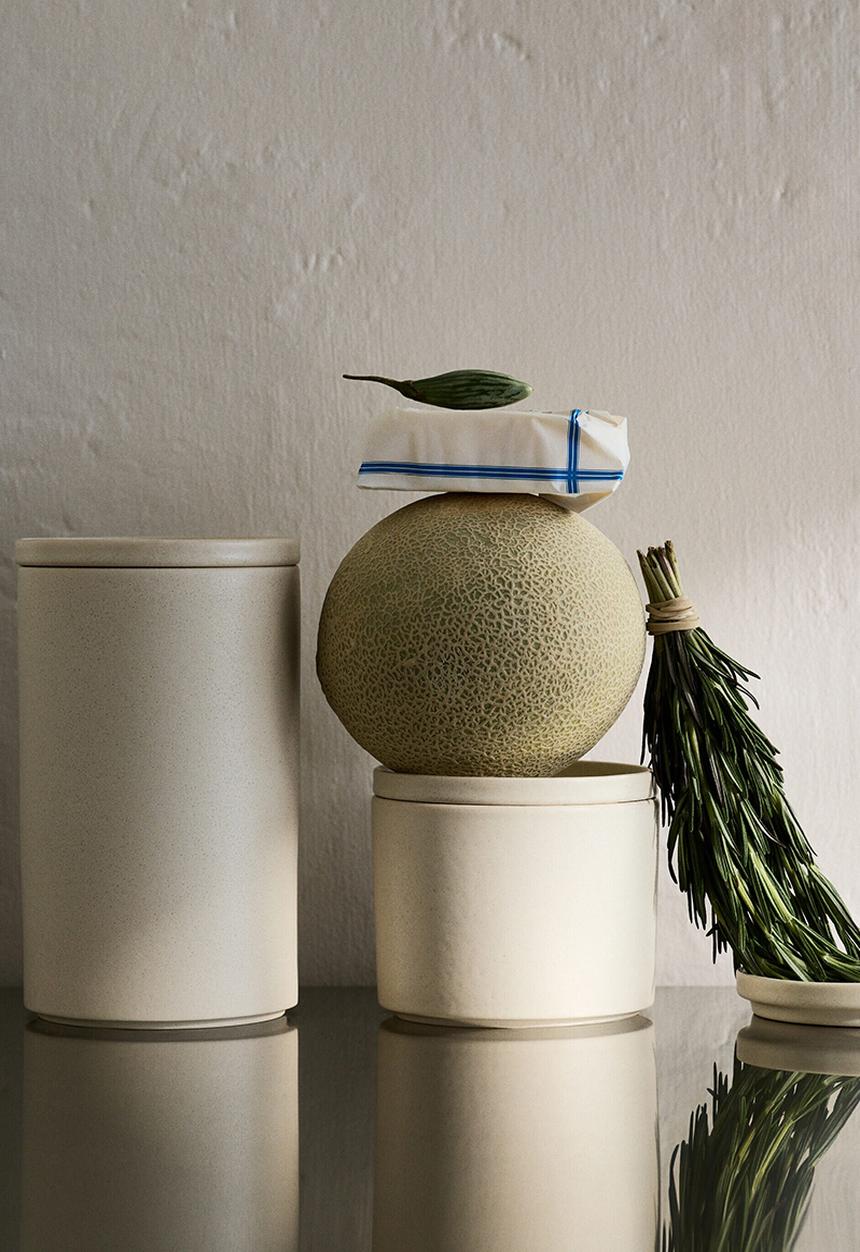 H&M - Reactive-glaze jar - light beige