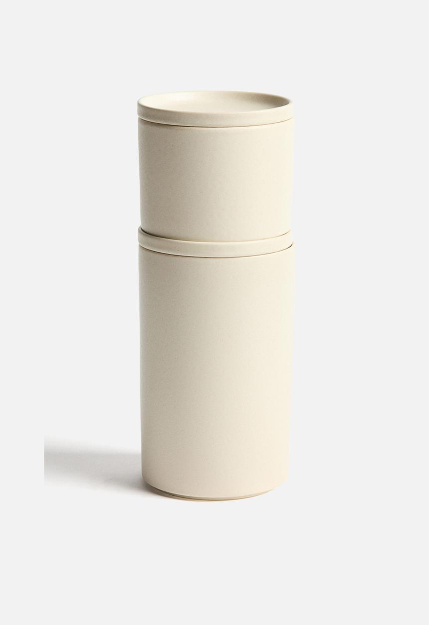 H&M - Reactive-glaze jar - light beige
