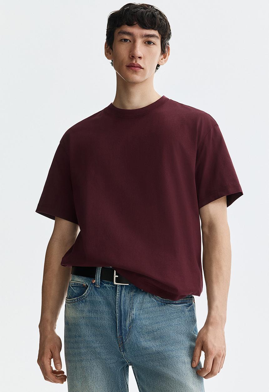 H&M - Relaxed fit t-shirt - burgundy