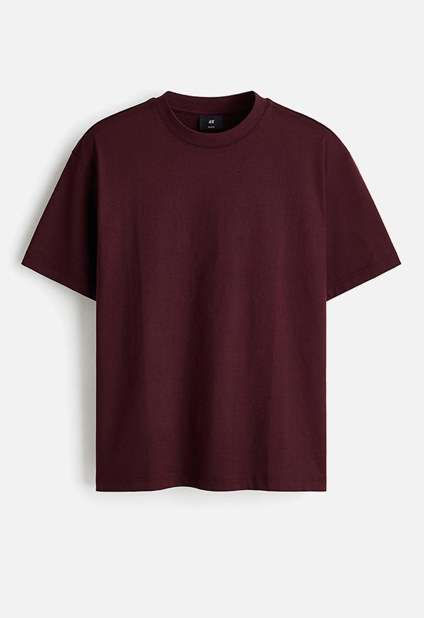 H&M - Relaxed fit t-shirt - burgundy