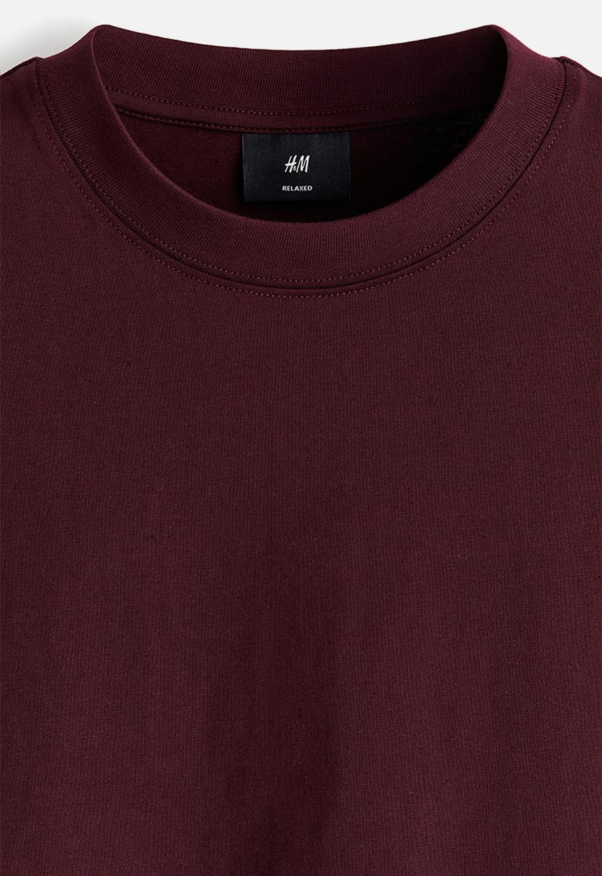 H&M - Relaxed fit t-shirt - burgundy