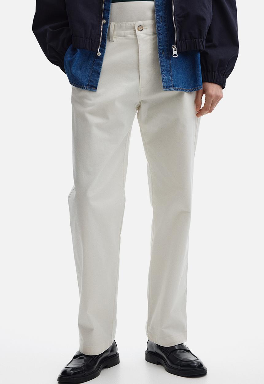 H&M - Relaxed fit cotton chinos - white