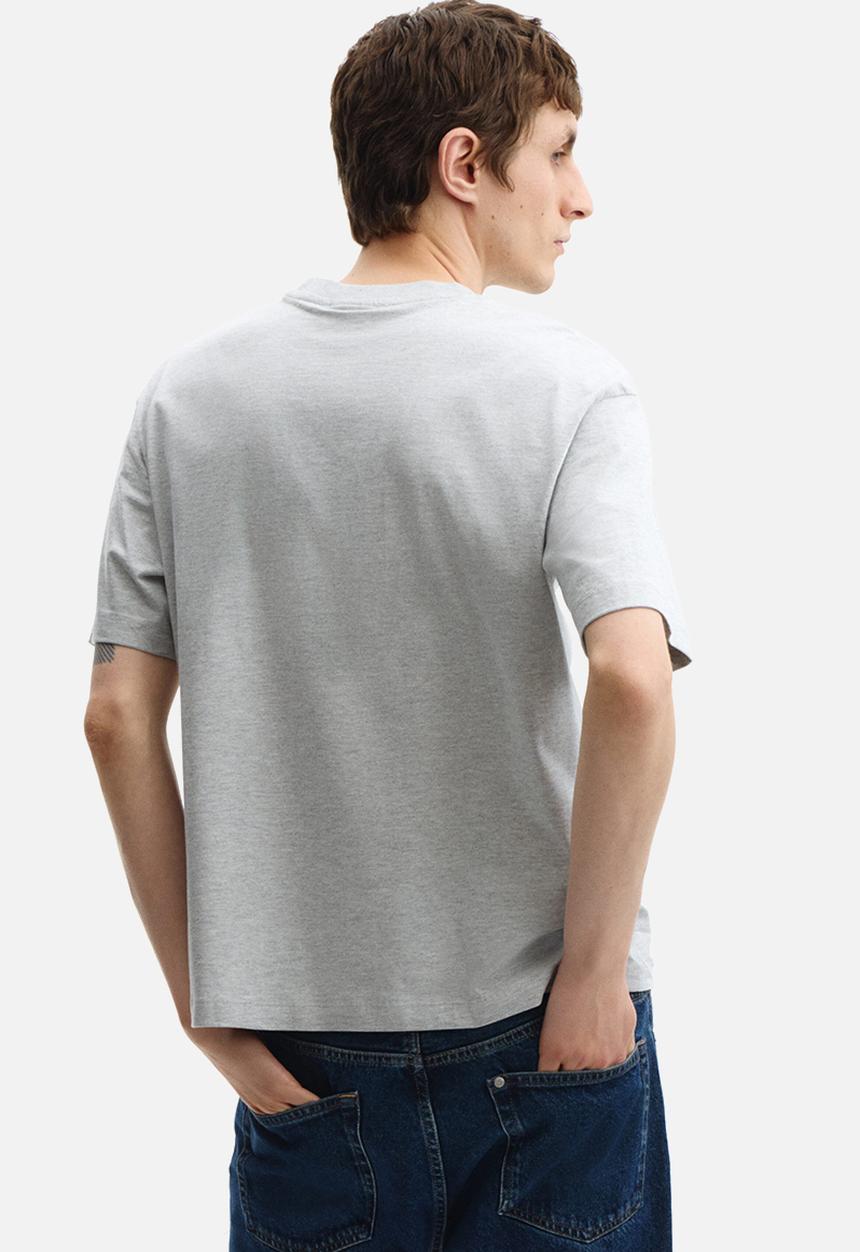H&M - Loose fit printed t-shirt - light grey marl/newport