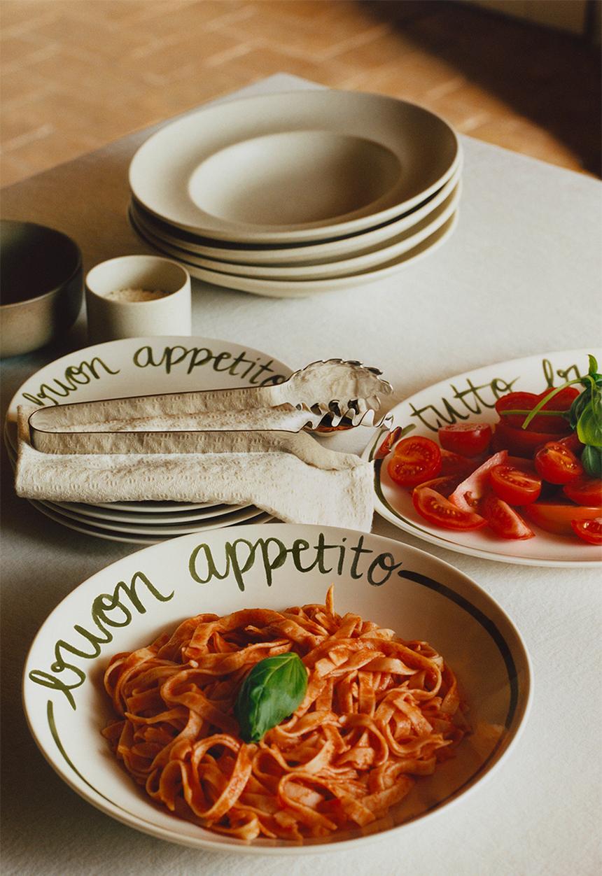 H&M - Porcelain serving bowl - white/green