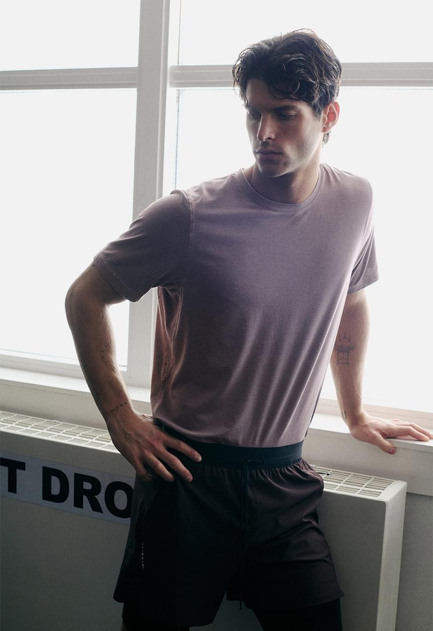 H&M - Running t-shirt with drymove. - dusty rose