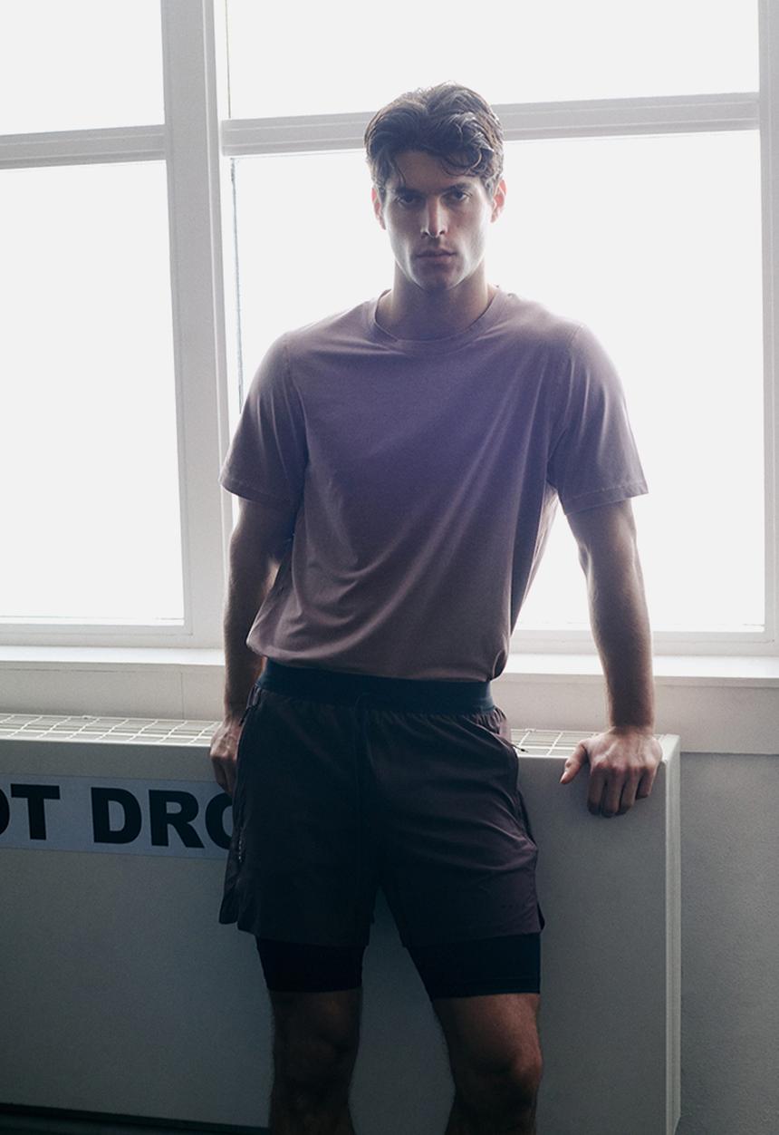 H&M - Running t-shirt with drymove. - dusty rose