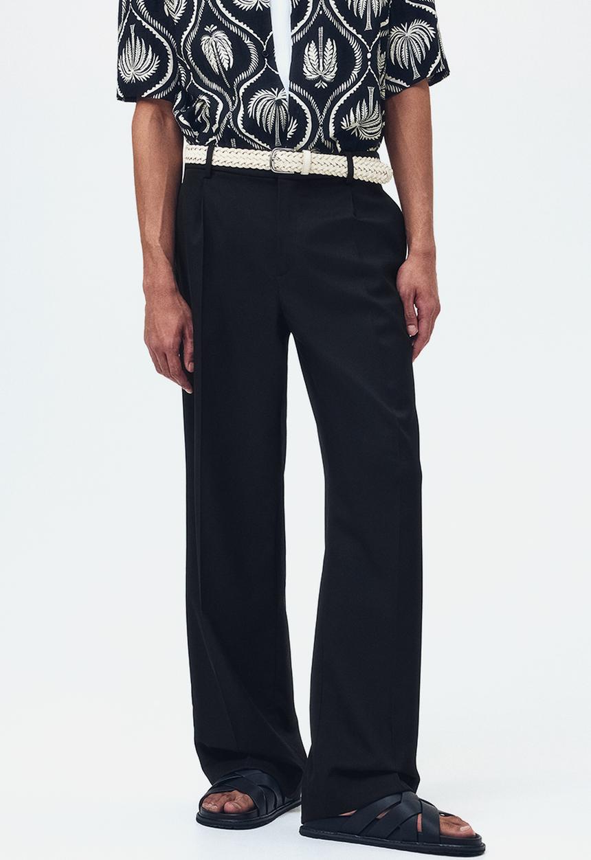 H&M - Loose fit tailored trousers - black