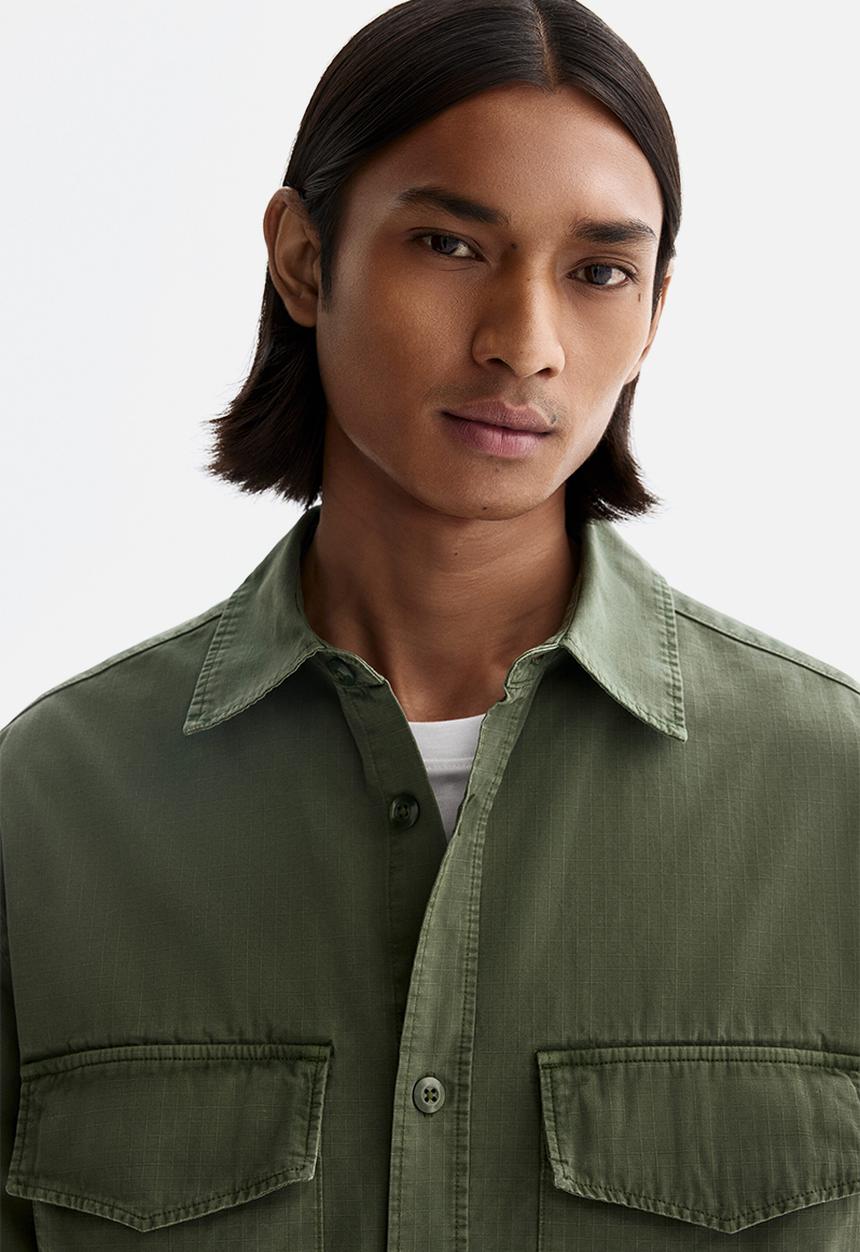 H&M - Regular fit utility shirt - dark khaki green