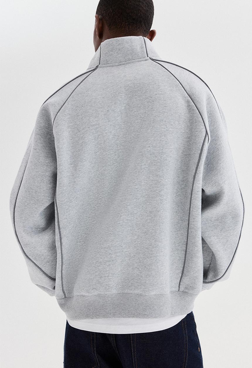 H&M - Loose fit zip-top sweatshirt - grey marl/akito