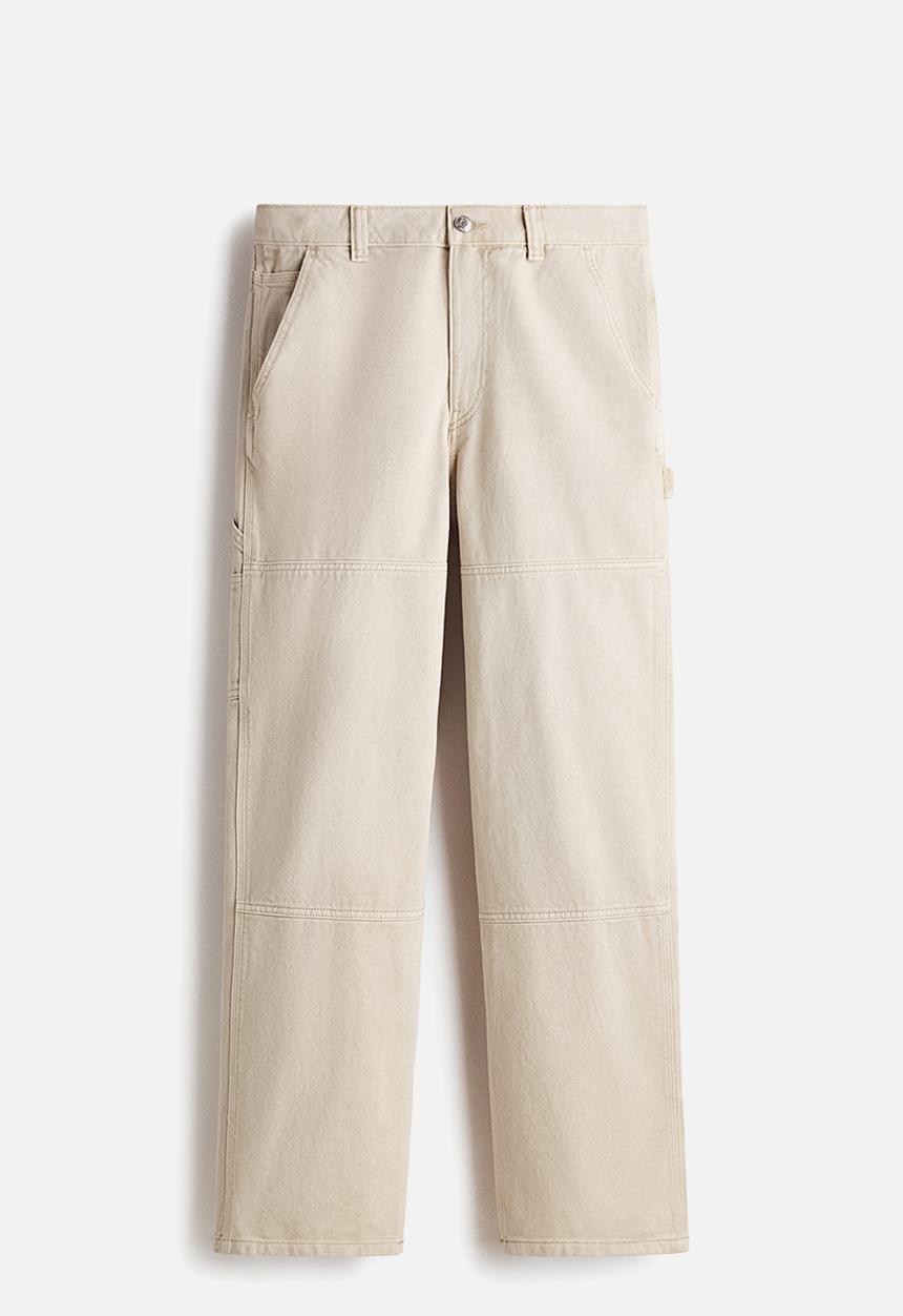 H&M - Regular fit carpenter trousers - light beige