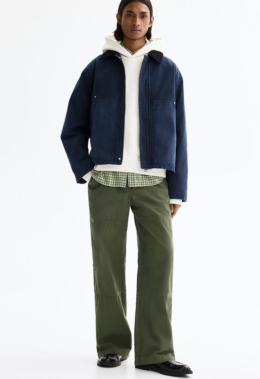 H&M - Relaxed fit trousers - khaki green