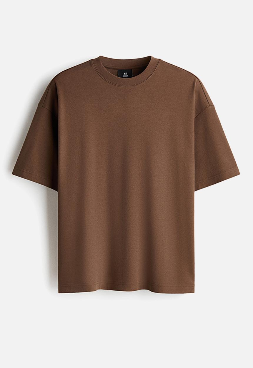 H&M - Oversized fit interlock t-shirt - dark beige
