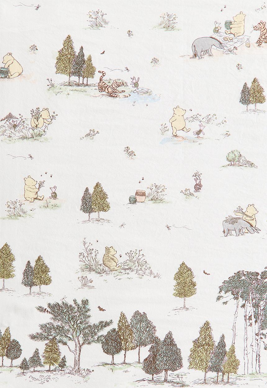 H&M - Printed cotton tablecloth - light green/winnie the pooh