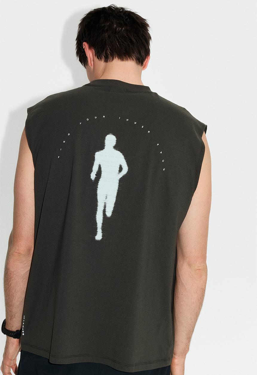 H&M - Loose fit sports vest top with drymove™ - dark grey/inner running