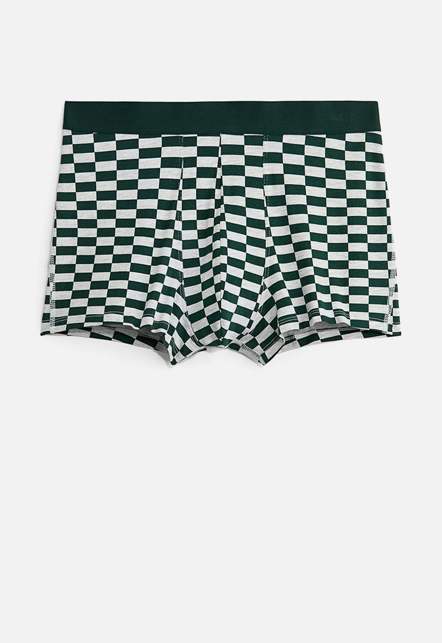 H&M - 3-pack cotton short trunks - grey marl/checked