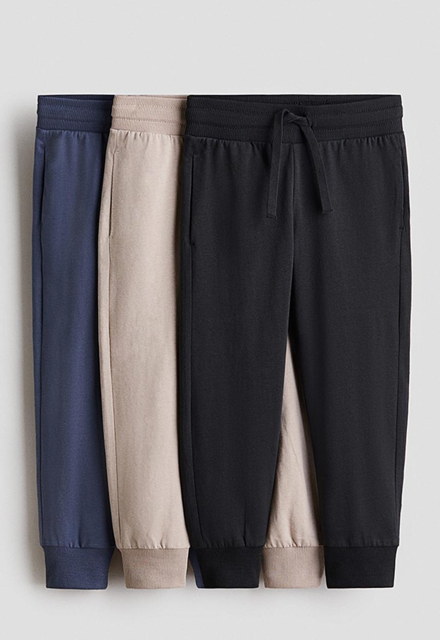 H&M - 3-pack joggers - dark grey/beige