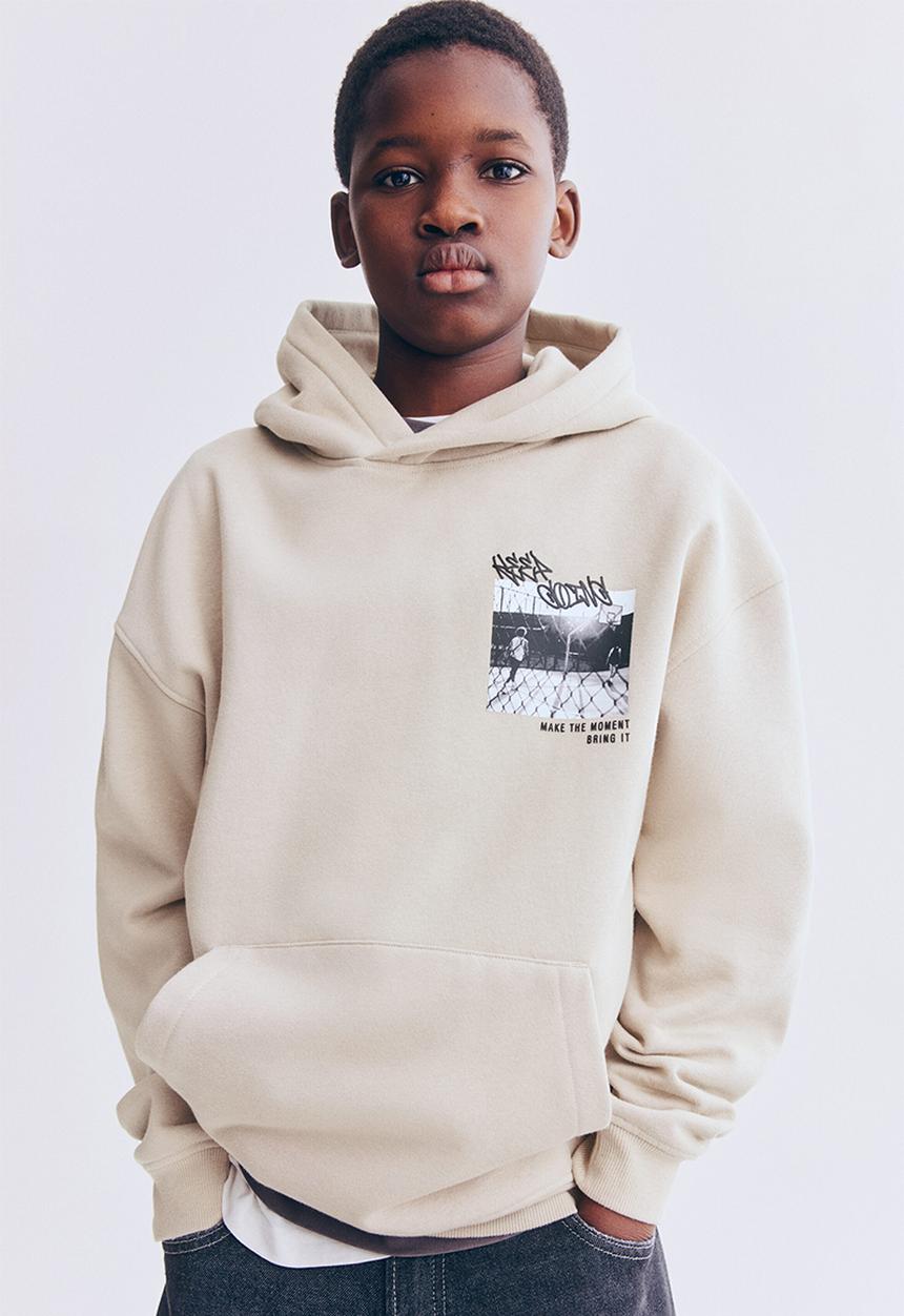 H&M - Hoodie - light beige/non stop