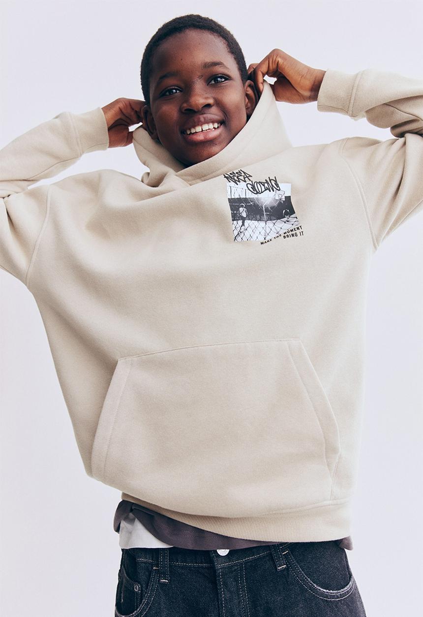 H&M - Hoodie - light beige/non stop