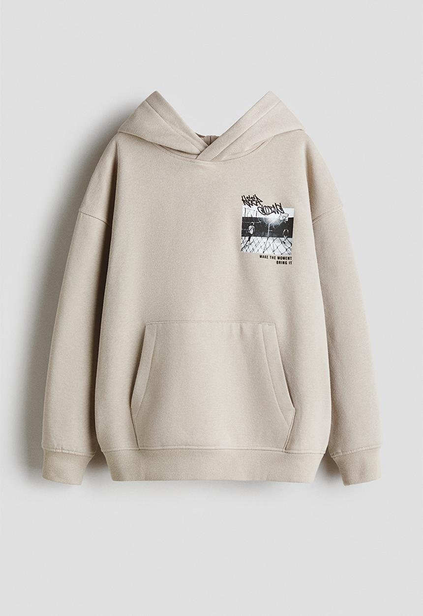 H&M - Hoodie - light beige/non stop