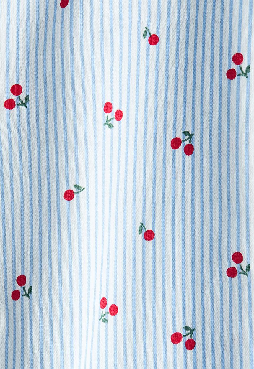 H&M - Patterned sleepsuit - light blue/cherries