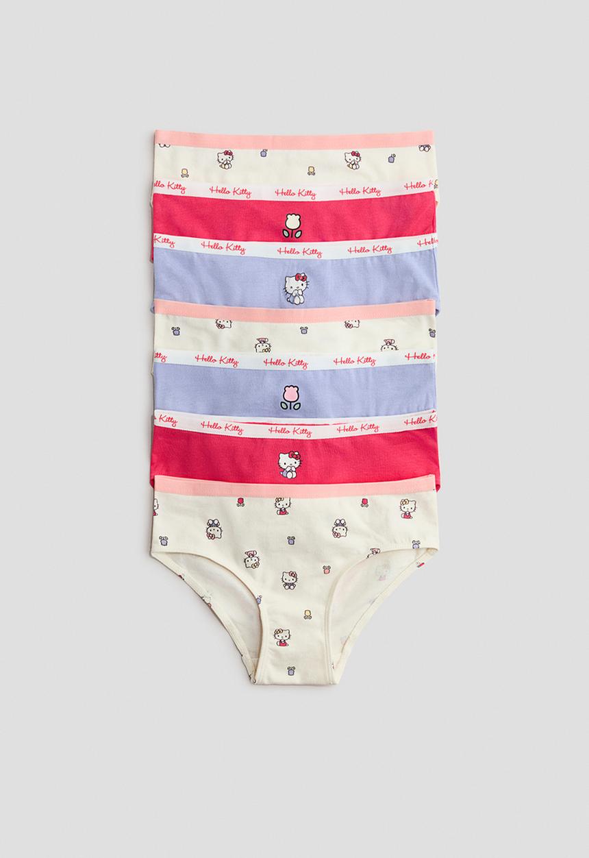 H&M - 7-pack cotton briefs - cream/hello kitty