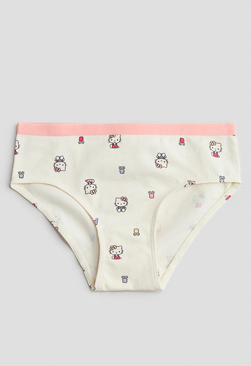 H&M - 7-pack cotton briefs - cream/hello kitty