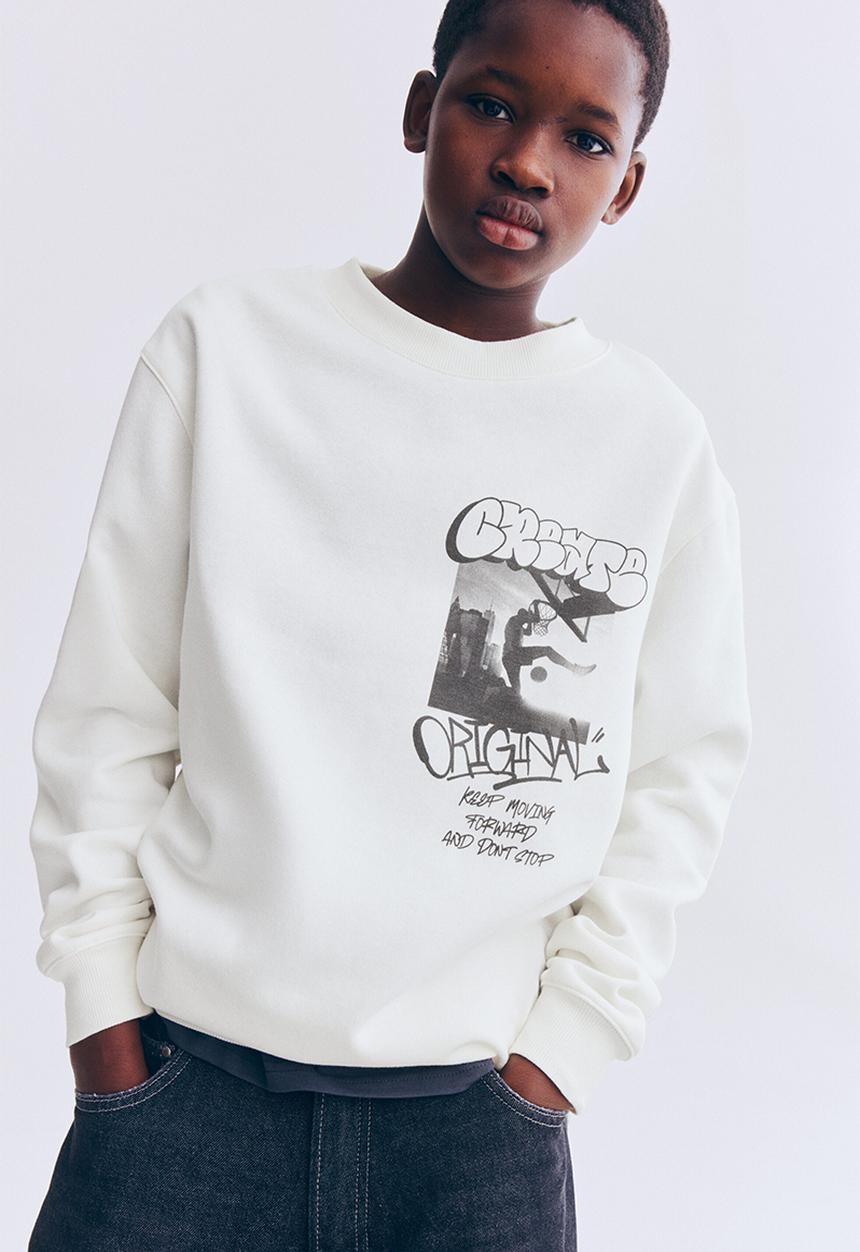 H&M - Print-motif sweatshirt - cream/original