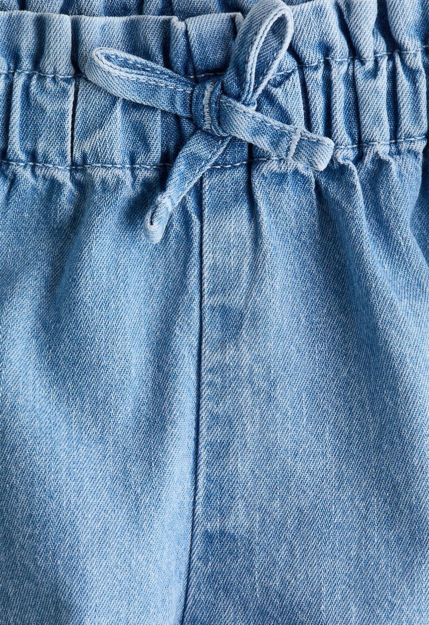 H&M - Paper bag shorts - light denim blue