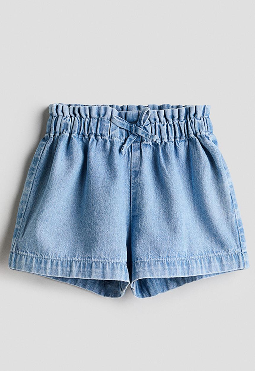 H&M - Paper bag shorts - light denim blue