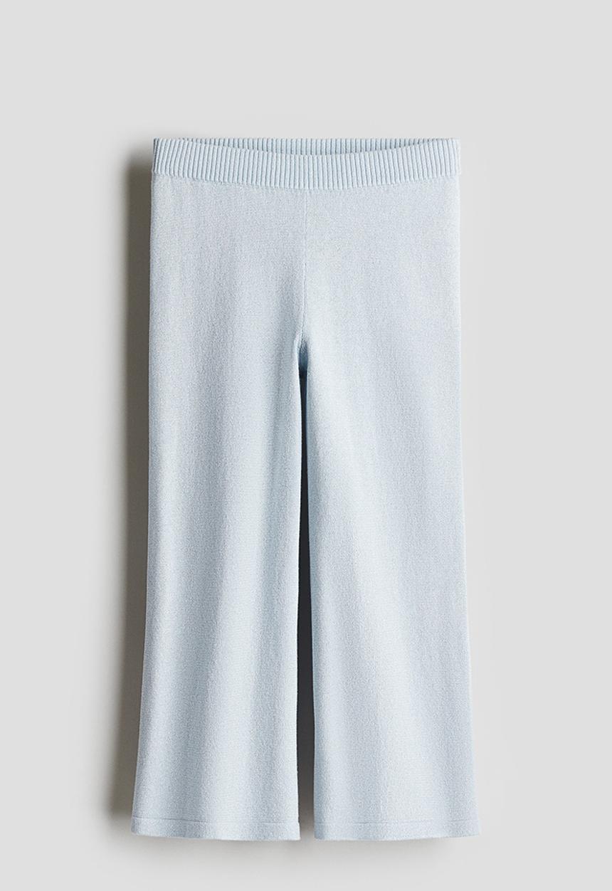 H&M - Fine-knit glittery leggings - light blue