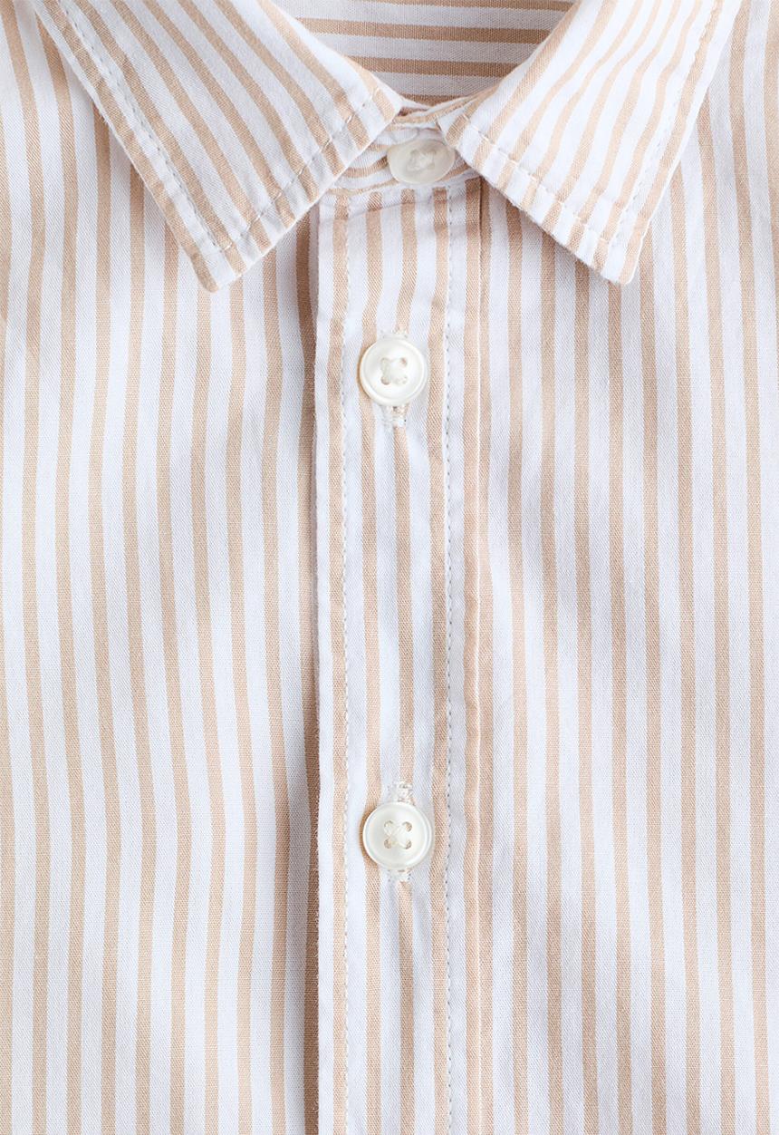 H&M - Cotton shirt - white/beige striped