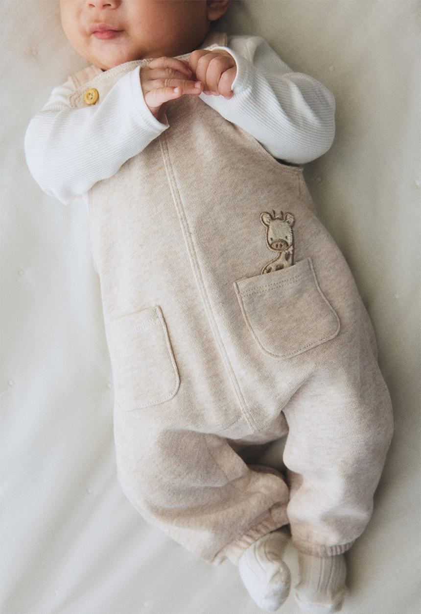 H&M - 2-piece cotton set - light beige/white