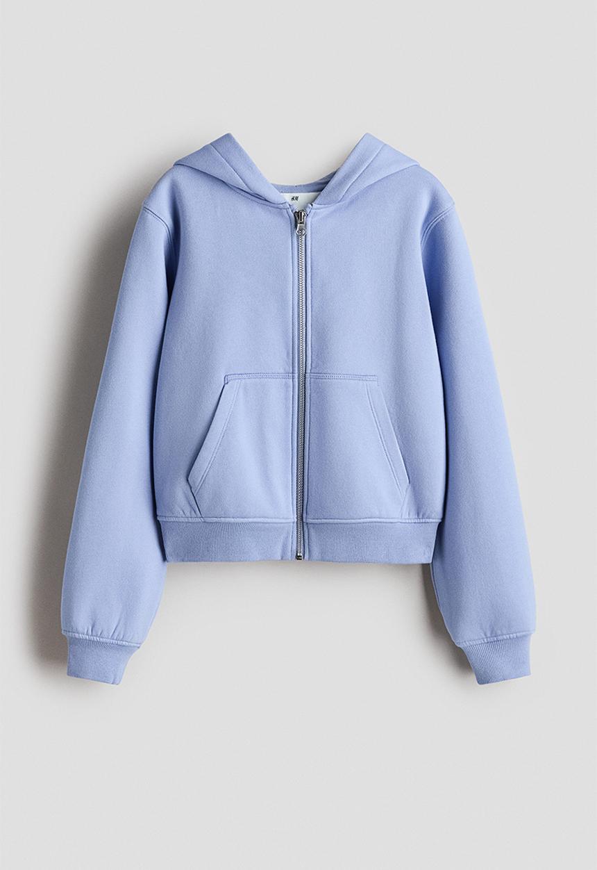 H&M - Zip-through hoodie - light blue