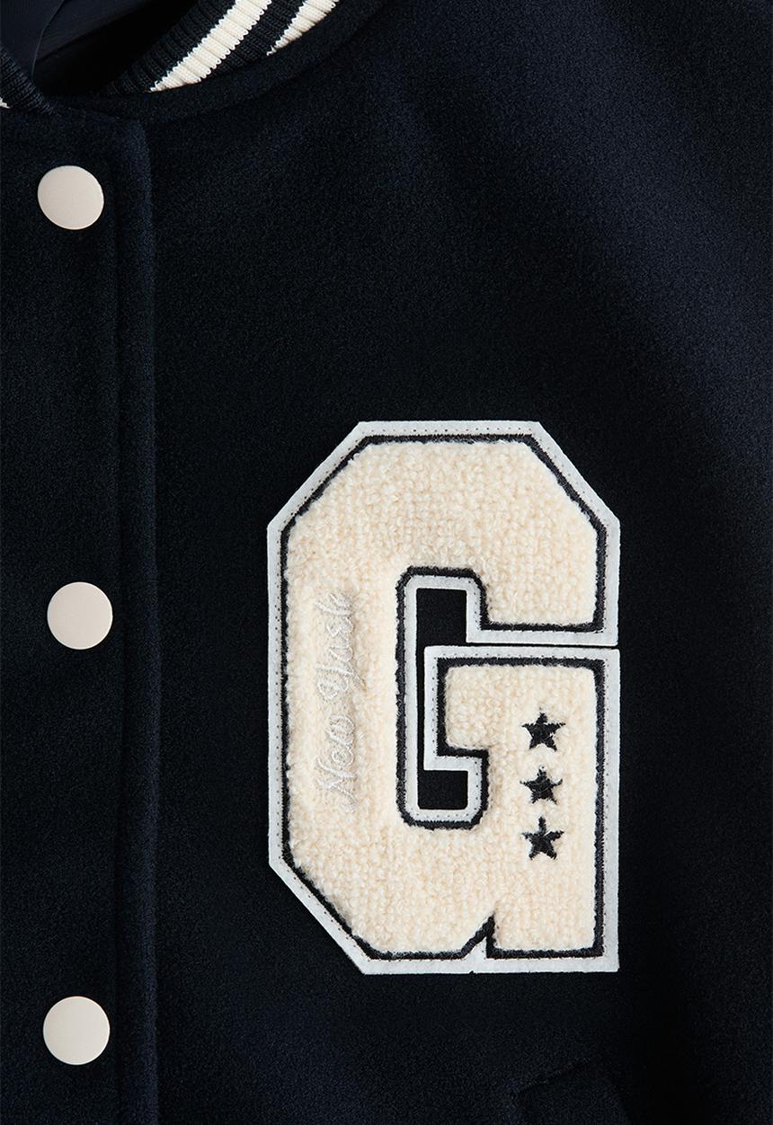 H&M - Appliqu?d baseball jacket - navy blue/east district