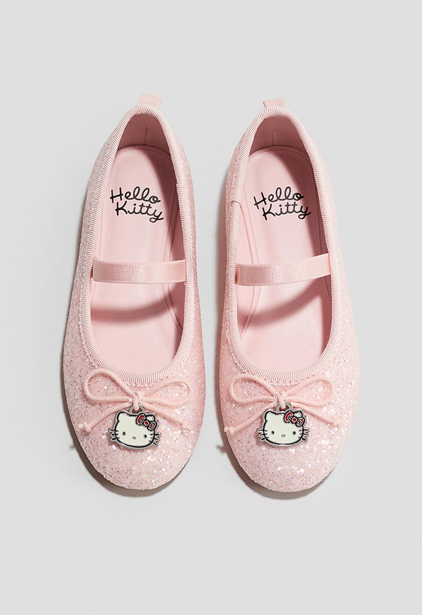 H&M - Glittery ballet pumps - light pink/hello kitty