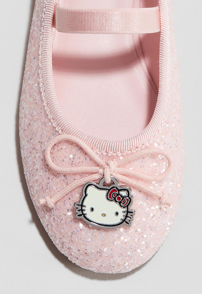 H&M - Glittery ballet pumps - light pink/hello kitty