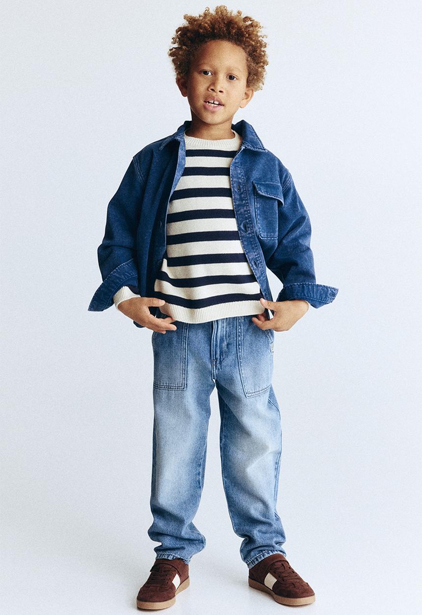 H&M - Loose fit tapered leg jeans - denim blue