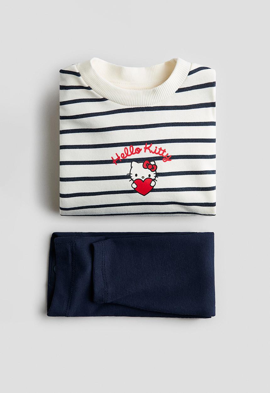 H&M - 2-piece sweatshirt and leggings set - white/hello kitty