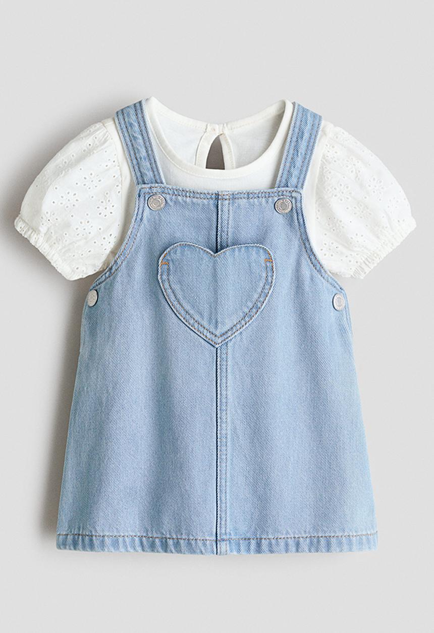 H&M - 2-piece cotton set - light denim blue