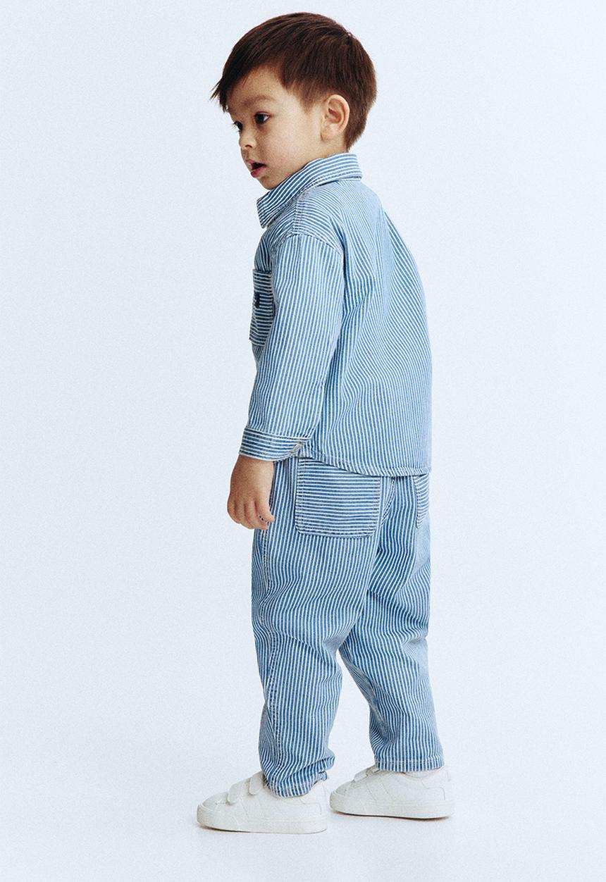 H&M - Cotton twill joggers - blue/white striped