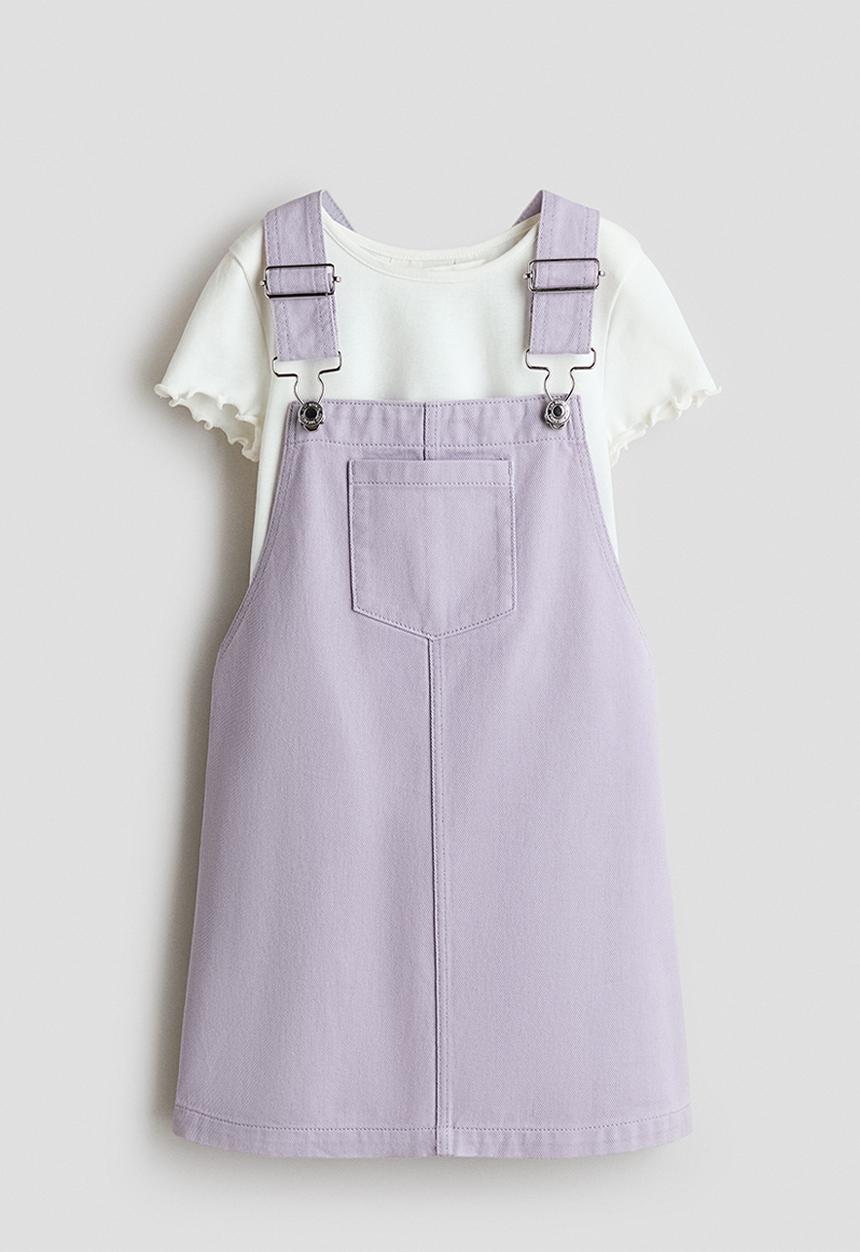 H&M - 2-piece cotton set - light purple/cream