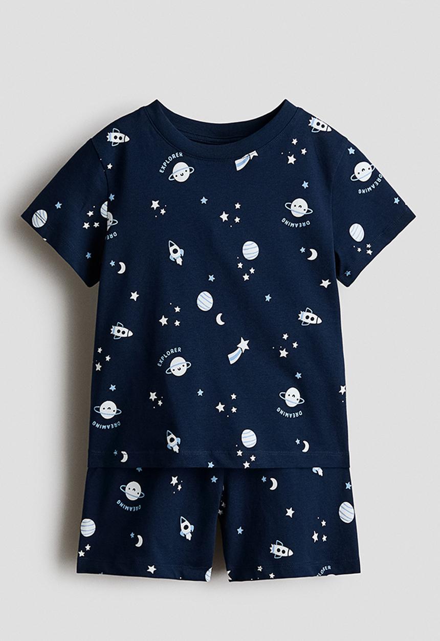 H&M - Printed pyjamas - navy blue/planets