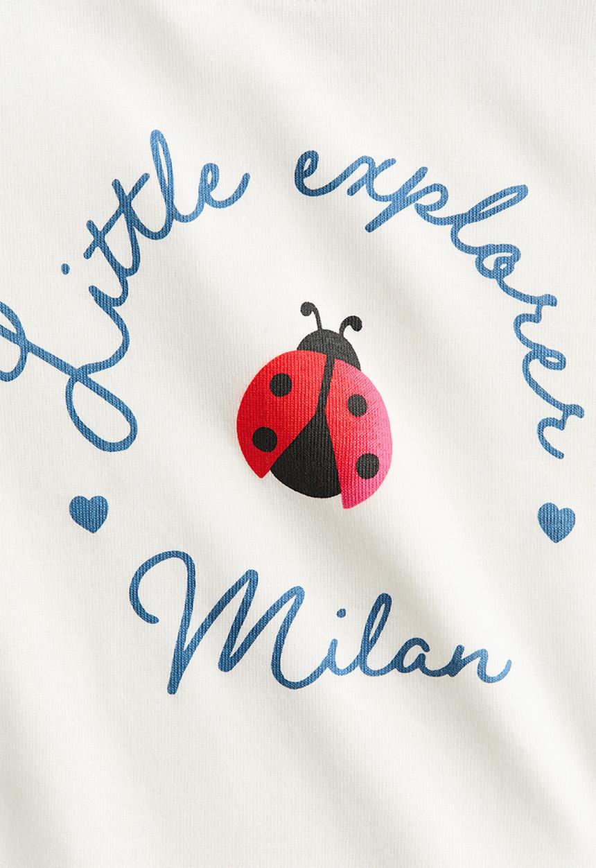 H&M - Printed top - cream/ladybird