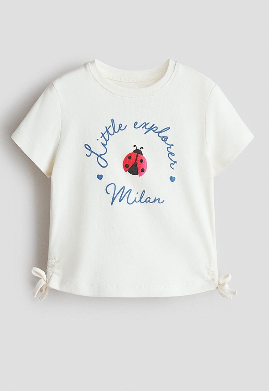 H&M - Printed top - cream/ladybird